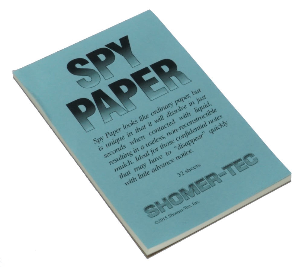 SHOMER-TEC スパイペーパー 水に溶けるメモ帳 SPY PAPER！